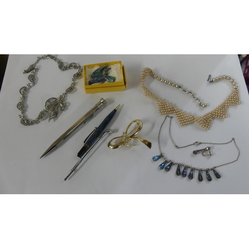 2161A - Box - Propelling Pencil & Assorted Costume Jewellery.