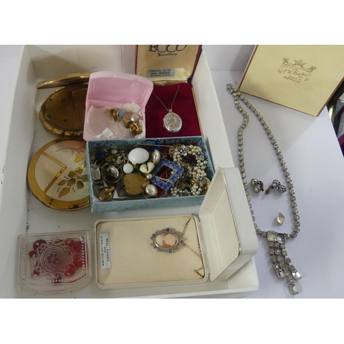 2161I - Box - Costume Jewellery & Powder Compacts.