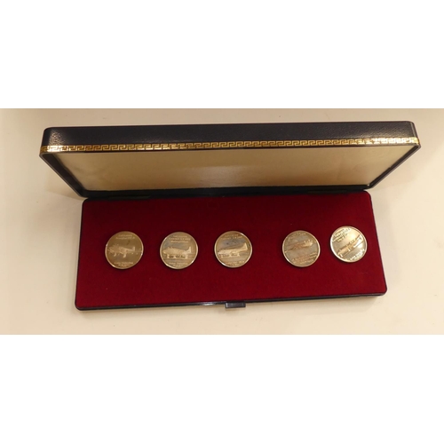 2165 - Cased Set of Five 999.9 Silver Lufthansa Coins.