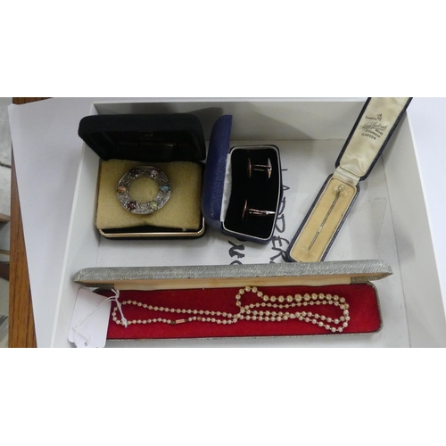 2176 - Box - Costume Jewellery, Cufflinks etc.