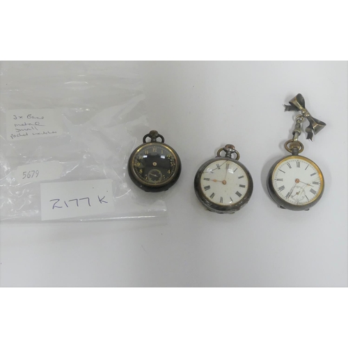 2177K - Three Base Metal Pocket Watches.