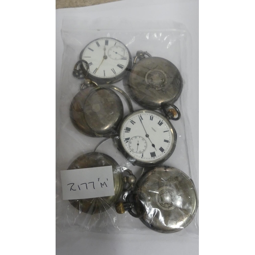 2177M - Collection of Silver Cased Pocket Watches (AF).