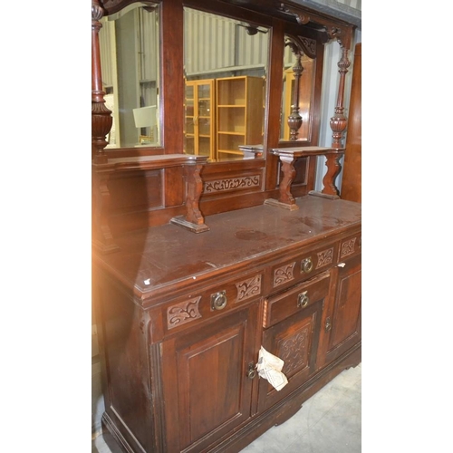 2213 - Mahogany Mirror Back Sideboard.