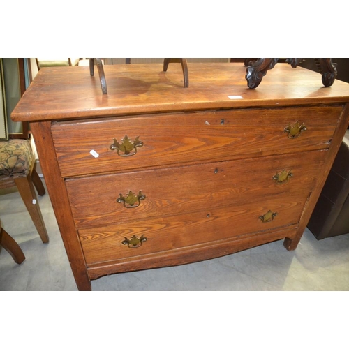 2225 - Oak Three Drawer Chest.