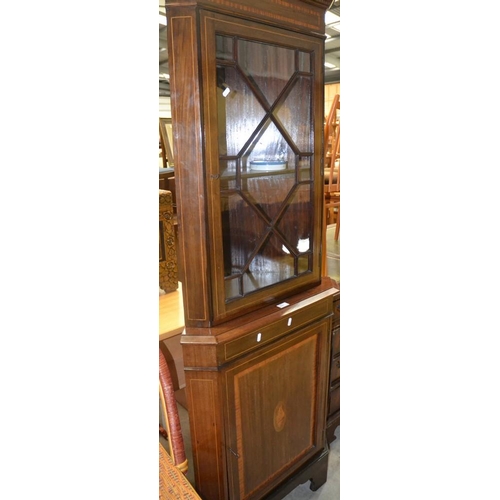 2231 - Mahogany Inlaid Corner Cabinet