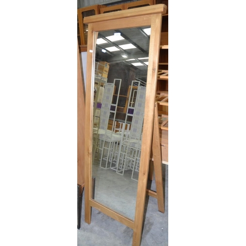 2255 - Oak Cheval Mirror.