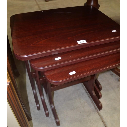 2263 - Mahogany Nest Of 3 Tables.