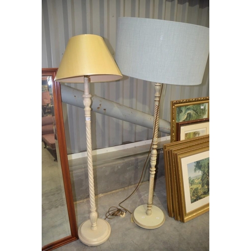 2279 - 2 Painted Standard Lamps.