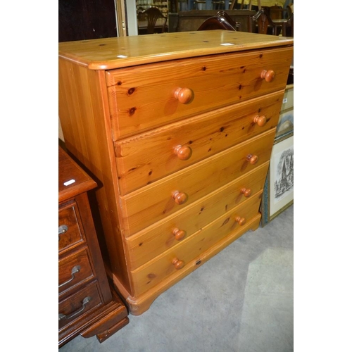 2303 - Pine 5 Drawer Chest.