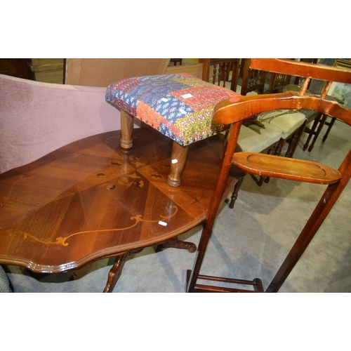 2312 - Italian Coffee Table, Foot Stool & Valet Stand.