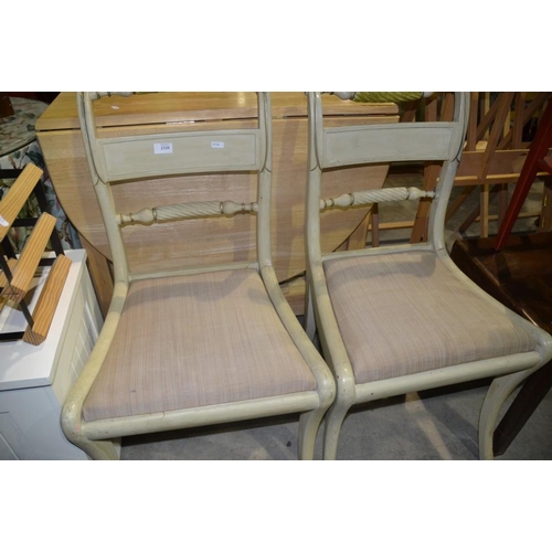 2320 - Pair Of Painted Regency Dining Chairs.