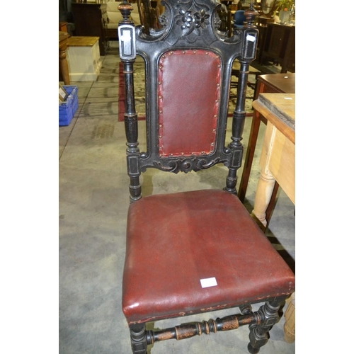 2339 - Carved Oak Hall Chair.