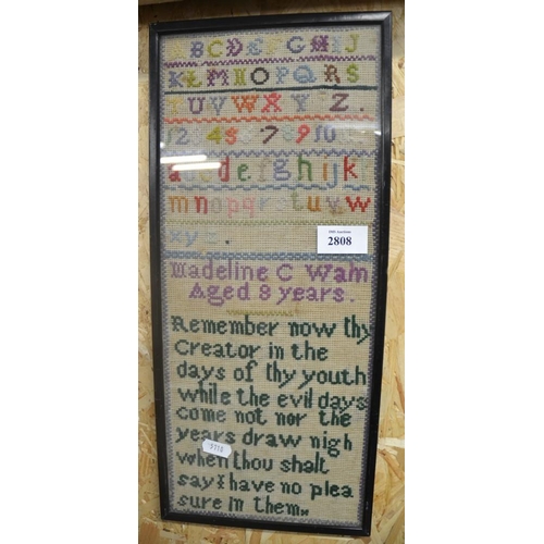 2808 - Vintage Framed Sampler.