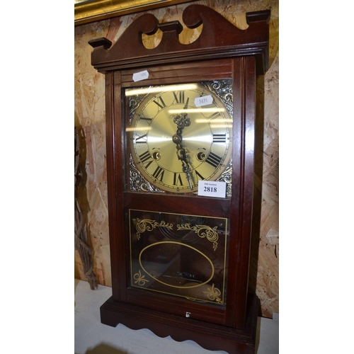 2818 - Mahogany Mantel Clock.