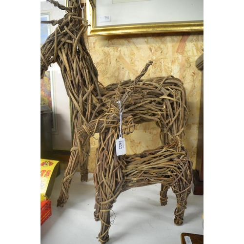 2822 - 2 Willow Twig Deer Decorations.