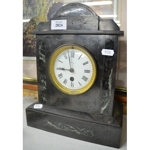 2824 - Victorian Slate Mantel Clock.