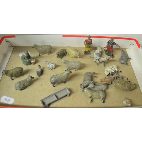 2845 - Tray - Vintage Lead Farmyard Animals.