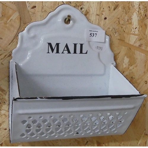 537 - Enamel Mail Wall Pocket.