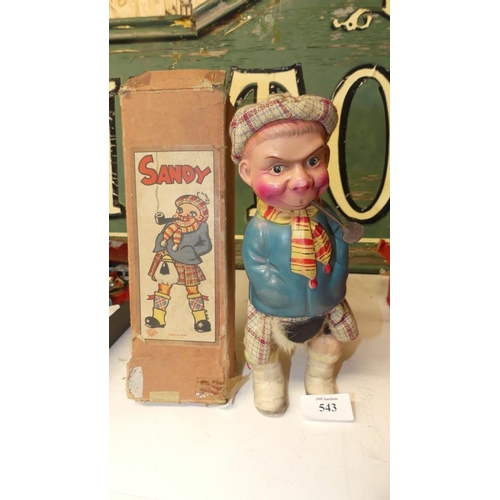 543 - Vintage Japanese Clockwork Toy - Sandy In Original Box.