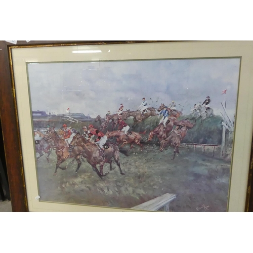 2072 - Framed Horse Racing Print - approx 74 x 57cm.