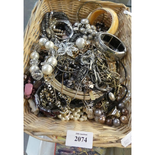 2074 - Large Basket of Jewellery