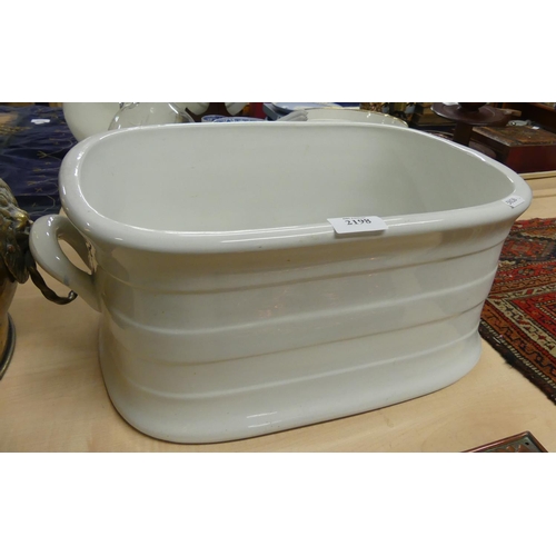 2198 - Victorian Footbath - Plain White Glazed.