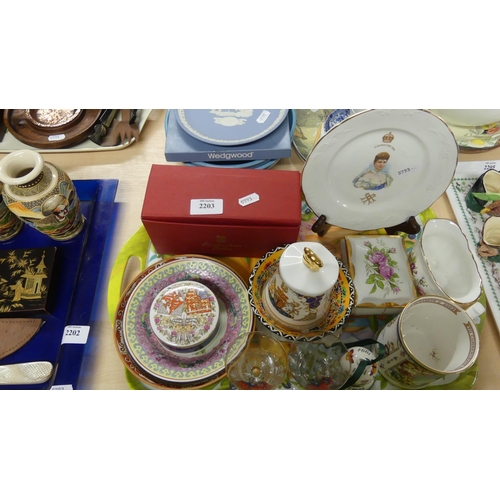 2203 - Tray Lot - Assorted Royal Comm China etc.