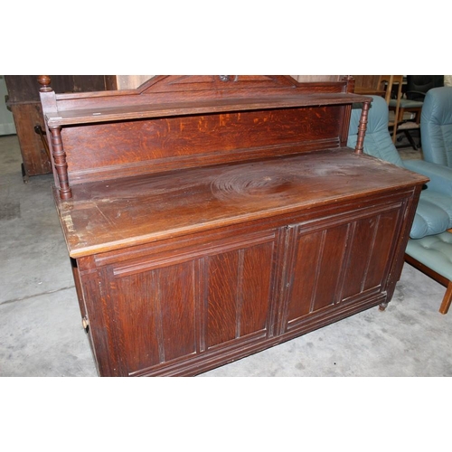 3250 - Antique Oak Extension Leaf Sideboard.