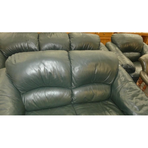 3482 - Green Leather 3-2-1 Suite