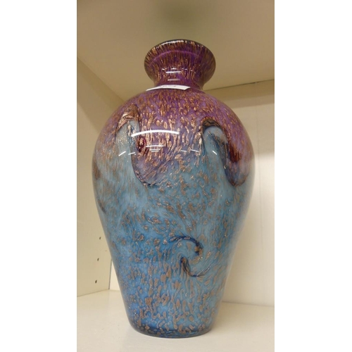 1074 - Large Franco Toffolo Art Glass Vase, approx 29cm tall, signed.