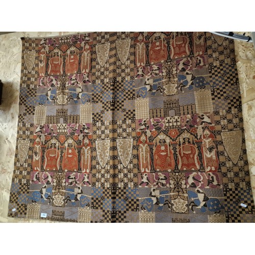 2066 - Large Machine Woven Arts & Crafts Tapestry Panel, approx 108cm x 137cm.