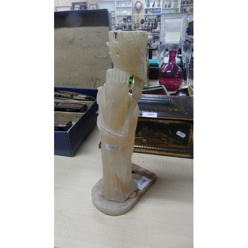 2184 - Oriental Alabaster Table Lamp Base.