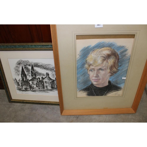 3049 - Pastel Drawing - Portrait & Print Of Falkland.