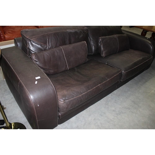 3050 - Italian Brown Leather 3 Seat Sofa by Incanto