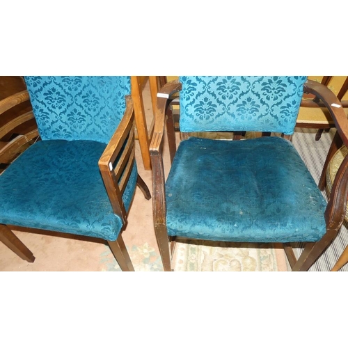 3086 - 2 Mahogany Elbow Chairs