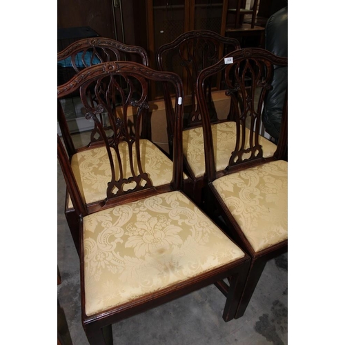 3096 - 4 Antique Dining Chairs With Upholstered Seat Pads.