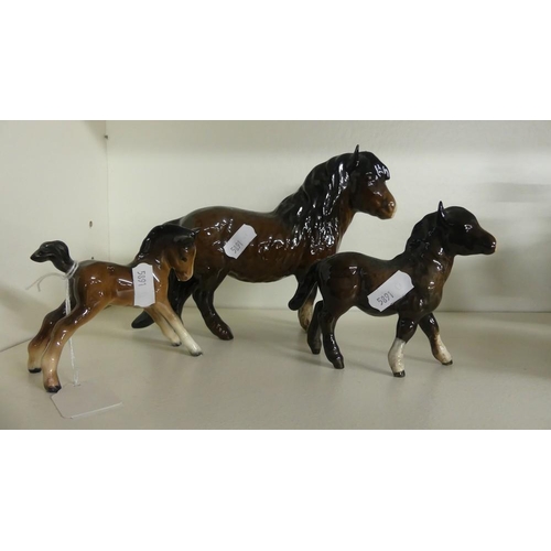 1002 - Three Beswick Horses (foal & two horses).