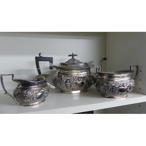 1003 - Early Vintage 3 Piece Silver Plated Tea Service.