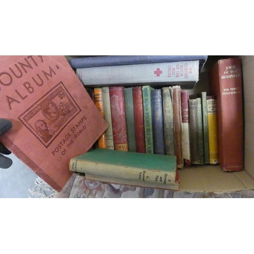 1024 - Box - Assorted Books & Vintage Stamp Album.