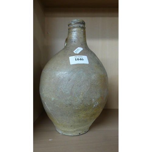 1046 - Antique Stoneware Spirits Flask (AF).