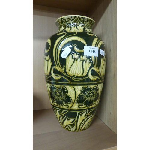 1048 - Rubian Sgraffito Decorated Art Ware Vase - approx 30cm tall.