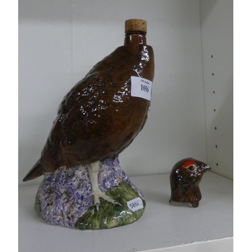 1056 - Beswick Famous Grouse Whisky Decanter - In the form of a Red Grouse.