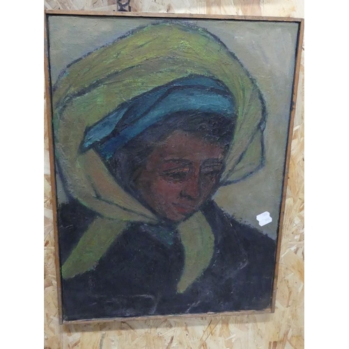 1071 - Framed Oil Painting, Unsigned, Female Portrait, probably by James Ferguson, approx 40 x 56cm.