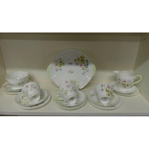 1076 - Shelley Bone China Wild Anemone Part Tea Set.