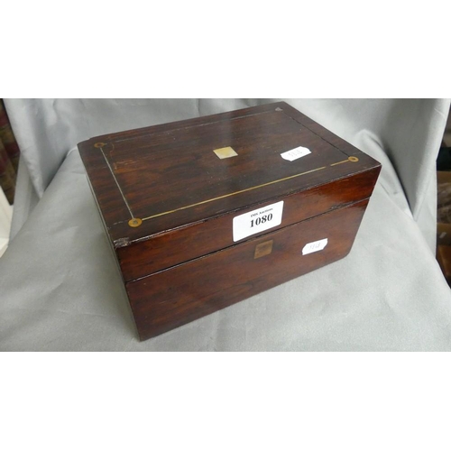 1080 - Victorian Rosewood Jewellery Box (AF).