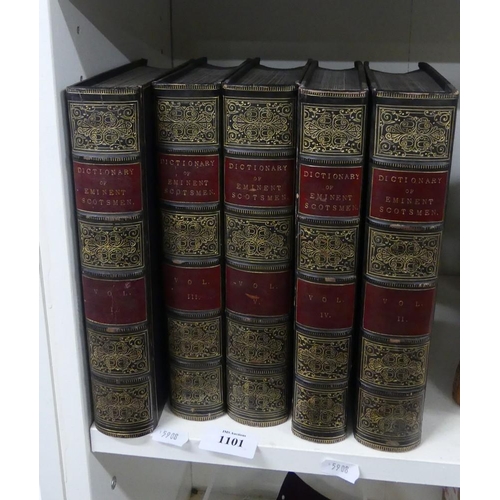 1101 - 5 Leather Bound Volumes Dictionary Of Eminent Scotsman 1856 Edition