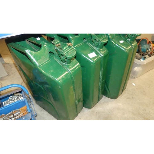 114 - 3 20lt Metal Fuel Cans