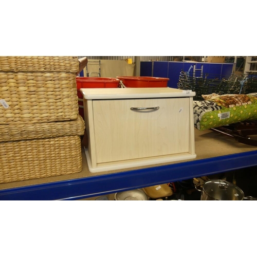 129 - Gout Stool, Draught Excluder, Bread Bin & 2 Seagrass Storage Boxes