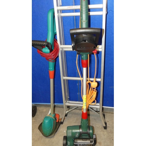 15 - Metal Steps, Strimmer & Electric Patio Sweeper