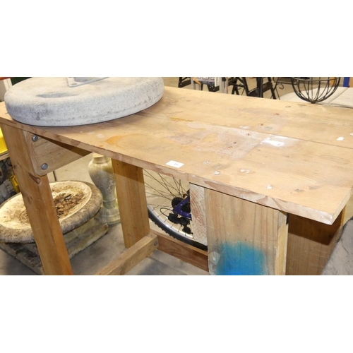 19 - Pine Work Bench & Parasol Stand